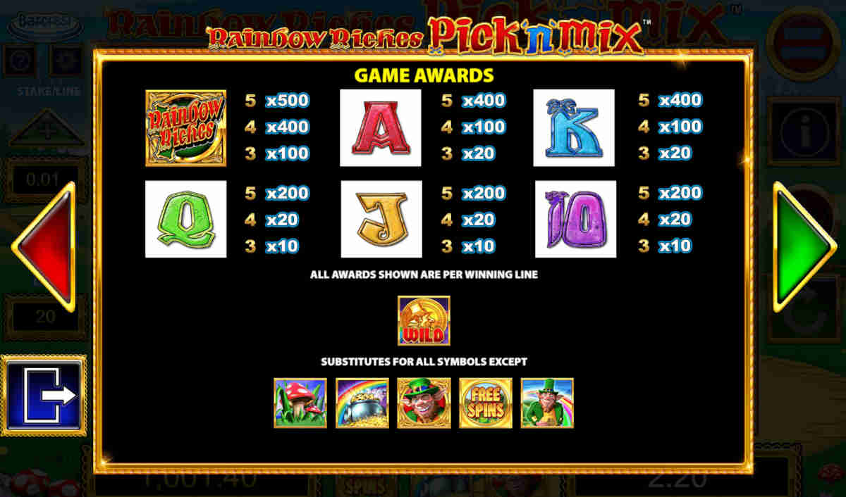 free rainbow riches pick and mix online