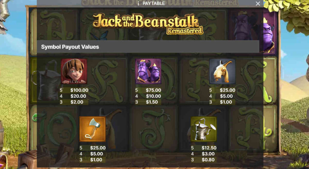 play jack and the beanstalk slot for free